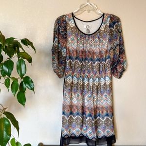 Sweet Storm Silky Boho Dress 3/4 Sleeves Summer Weddings  sz. M